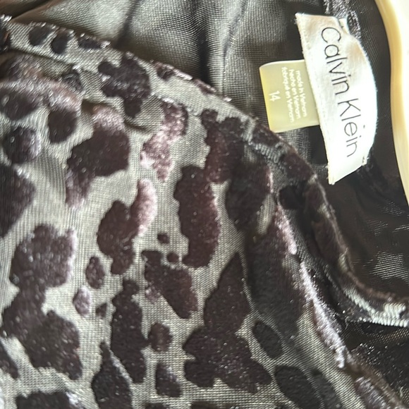 Calvin Klein stunning black womens DRESS mock wrap VELVET tie at side S… - Picture 2 of 16
